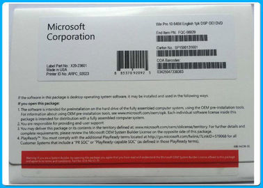 Chave do OEM de Microsoft Windows 10 pro para o pacote padrão do PC/OEM do portátil