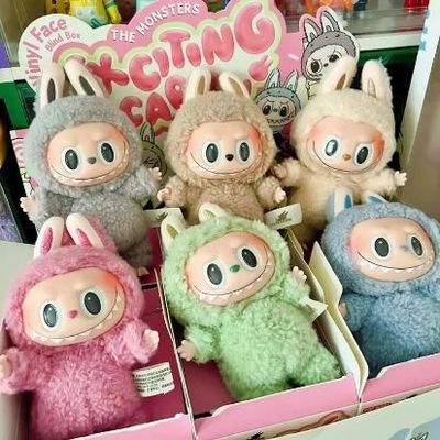 Original Autêntico Popmart Labubu Monstros Excitante Macarrão Assento Cego Caixa Figura Brinquedo Bonitinho Brinquedos Mistério Caixas
