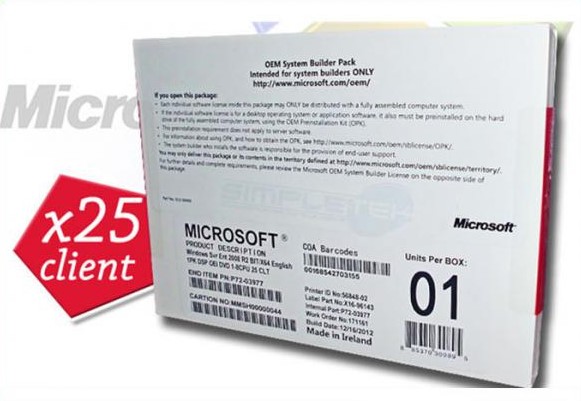 a melhor Edição Empresarial R2 8cpu Windows Server Digi chave genuína de Windows Server 2008 da licença do vendedor 25Clients 2008 em linha