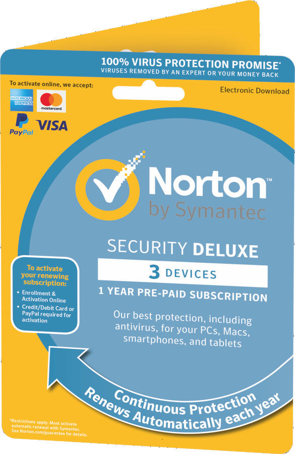 Jejua a chave de luxe da licença do dispositivo de 1 ano 3 da segurança do sistema de software informático Norton da transferência