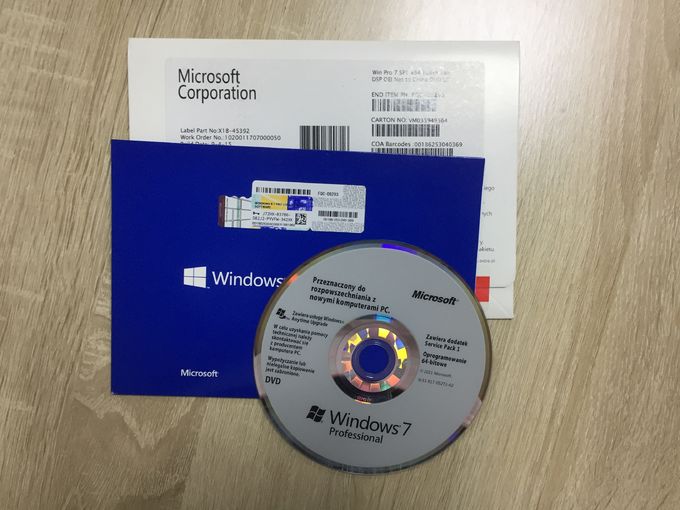 Etiqueta profissional da licença do COA da CHAVE do Oem de Microsoft Windows 7 originais 32bit 64bit