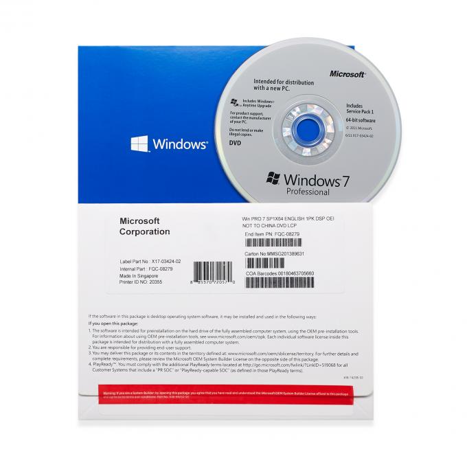 Software informático global Microsoft Windows OEM profissional e home de 7 com vitória 7 de DVD Microsoft